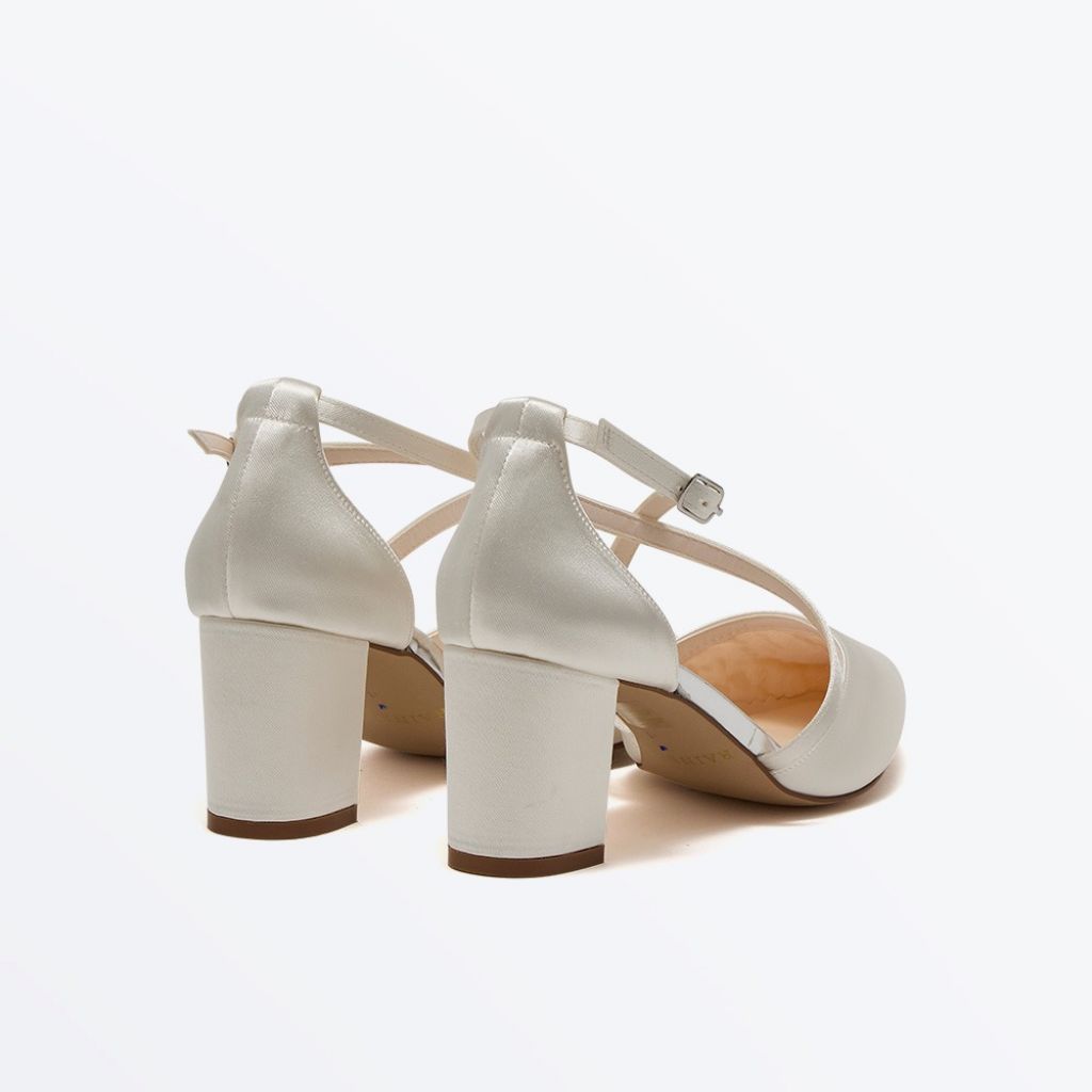 Hellen - Closed Toe Cross Strap Wedding Shoes