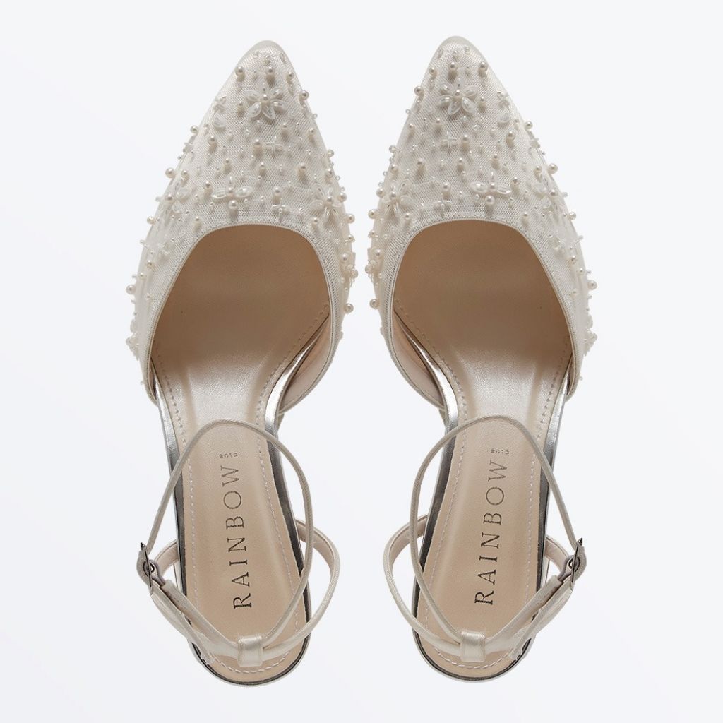 Isadora - Pearl Detail Closed Toe Wedding shoes