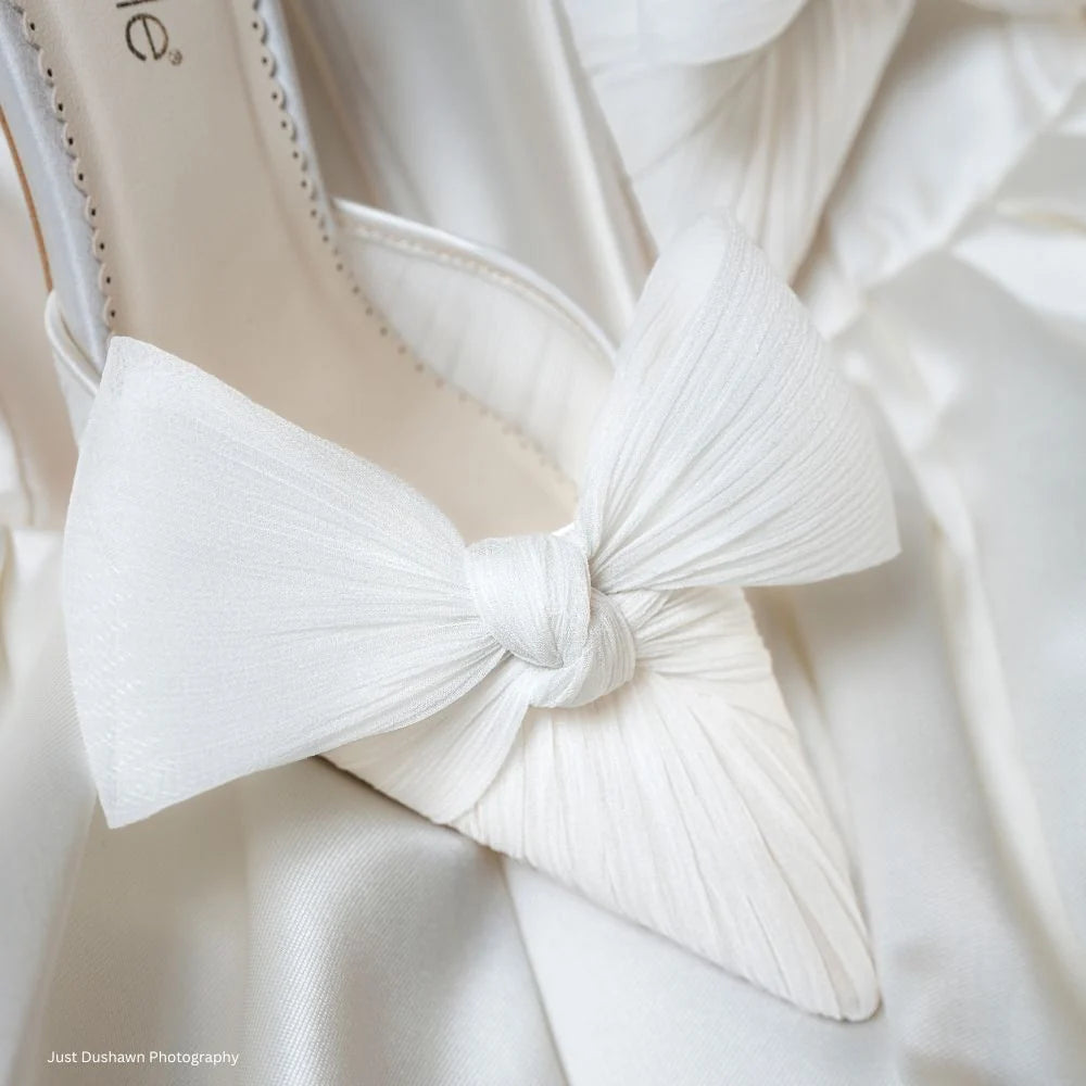 Jules - Statement Bow Bridal Shoes with Ankle Strap