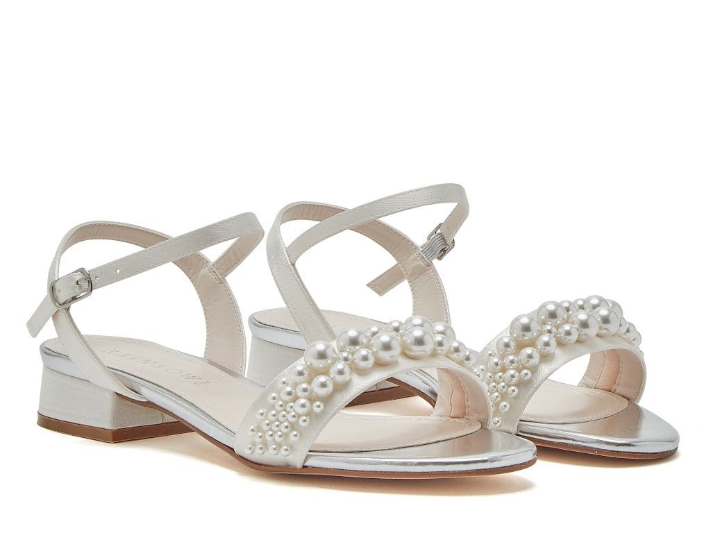 Kendall - Pearl Detail wedding Sandal Flats
