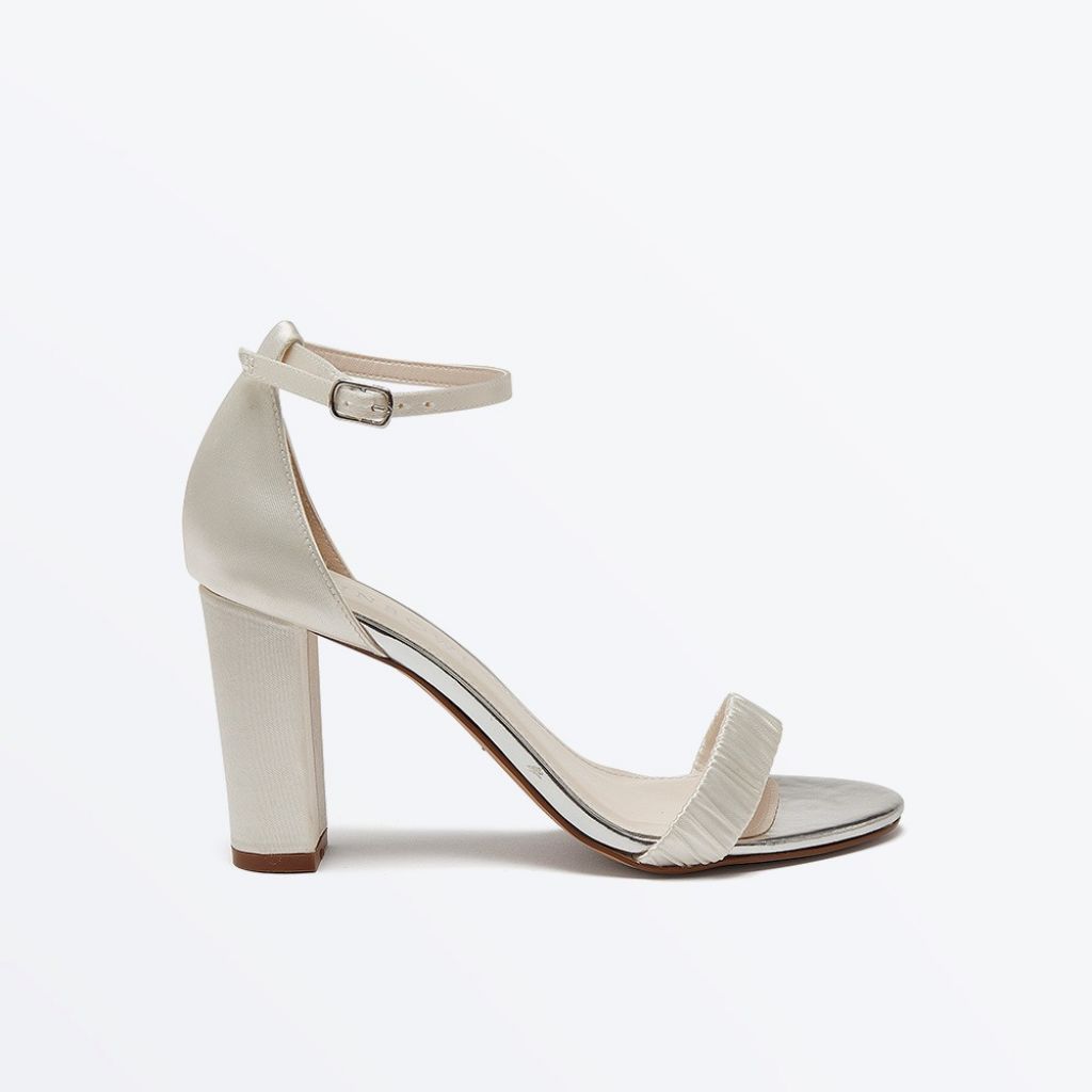 Lois - Ivory Ruching Detail Wedding Sandal