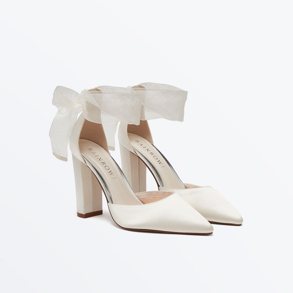 Amelie Ivory Ankle Strap Wedding Shoes