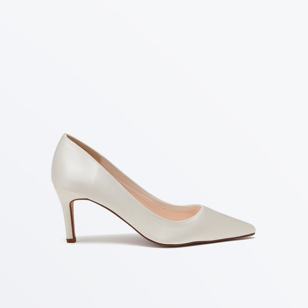 Morgan Mid WIDE - Ivory Satin Wide Fit Courts