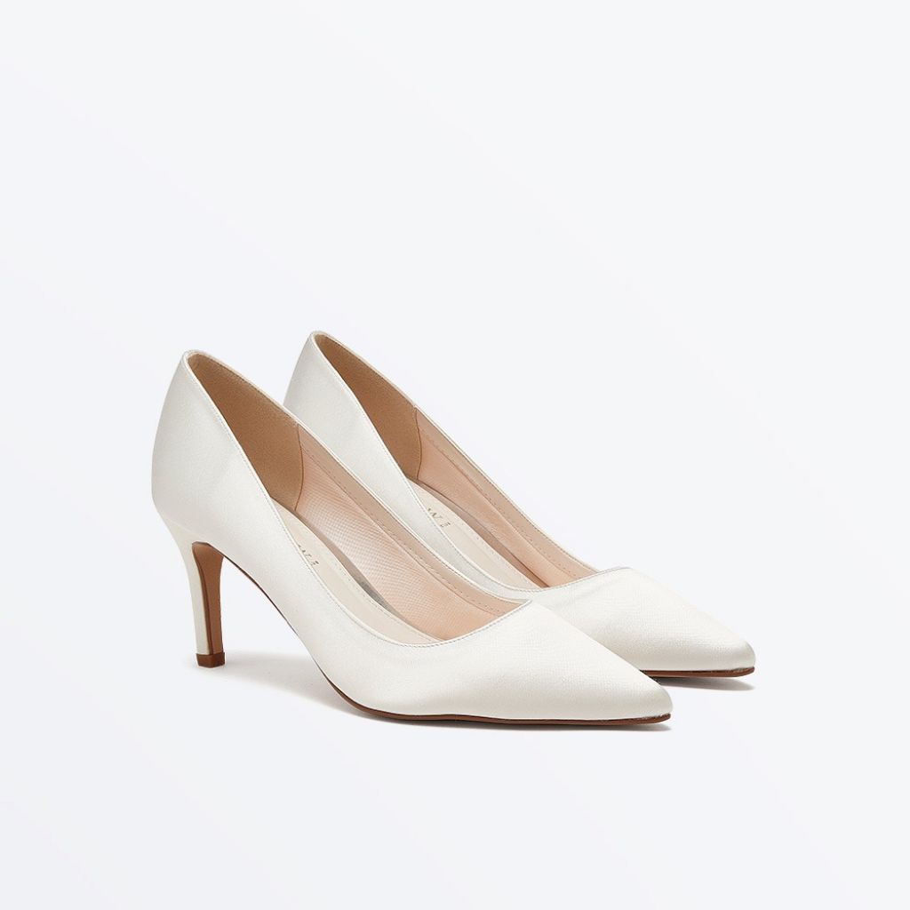 Morgan Mid WIDE - Ivory Satin Wide Fit Courts