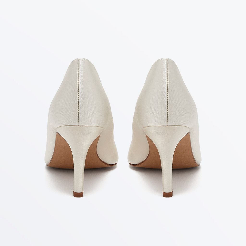 Morgan Mid WIDE - Ivory Satin Wide Fit Courts