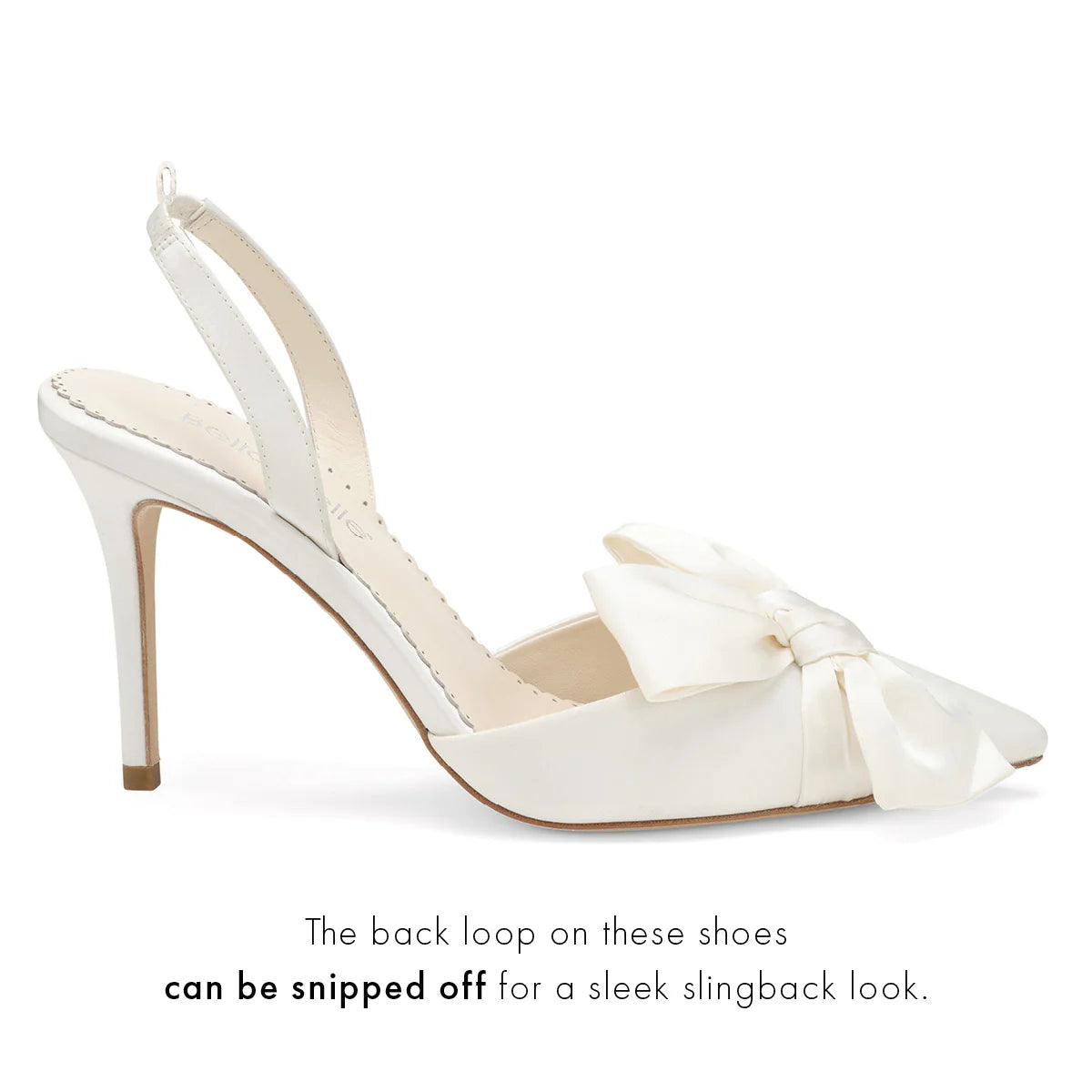 Rhodes - Bow Wedding Heels With Removable Ankle Straps