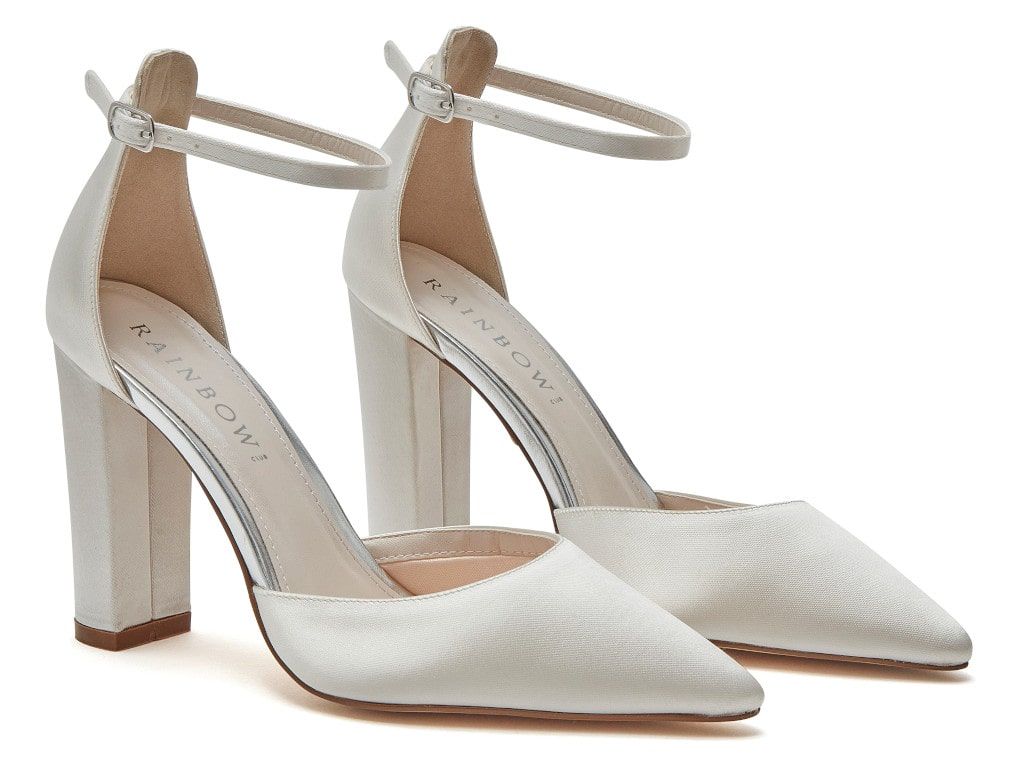 Winnie - Ivory Satin Ankle Strap