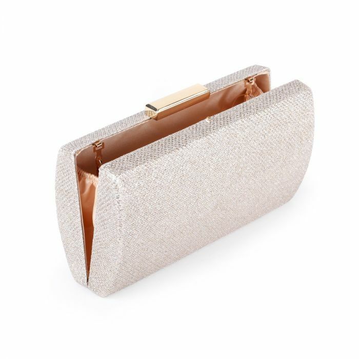 Dionne - Champagne Glitter Box Clutch Bag