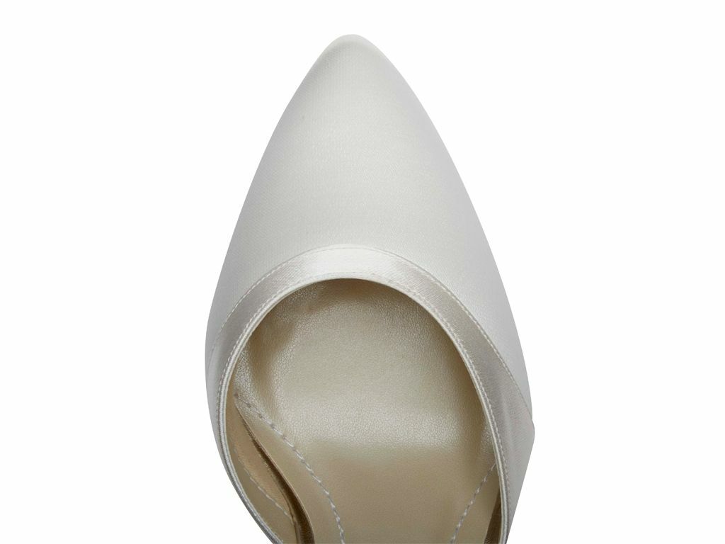 Harper - Ivory Satin Ankle Strap Wedding Shoes