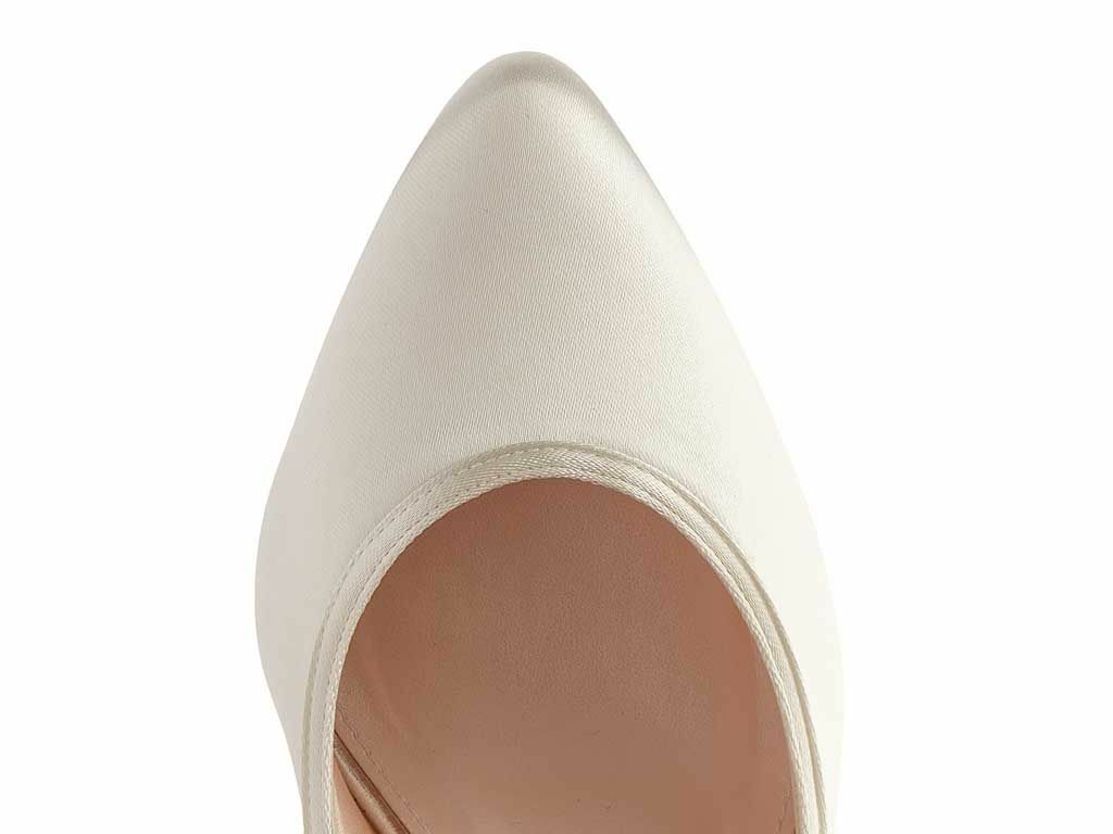 Keily - Ivory Satin Block Heel Wedding Shoes
