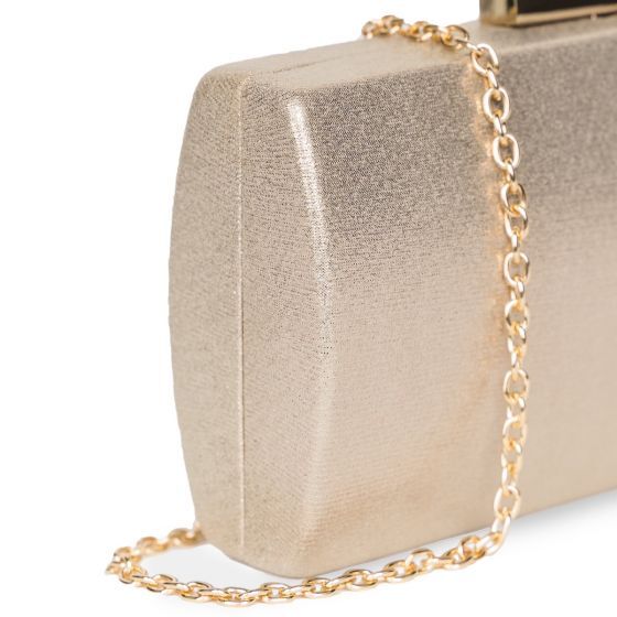 Dionne - Champagne Shimmer Box Clutch Bag
