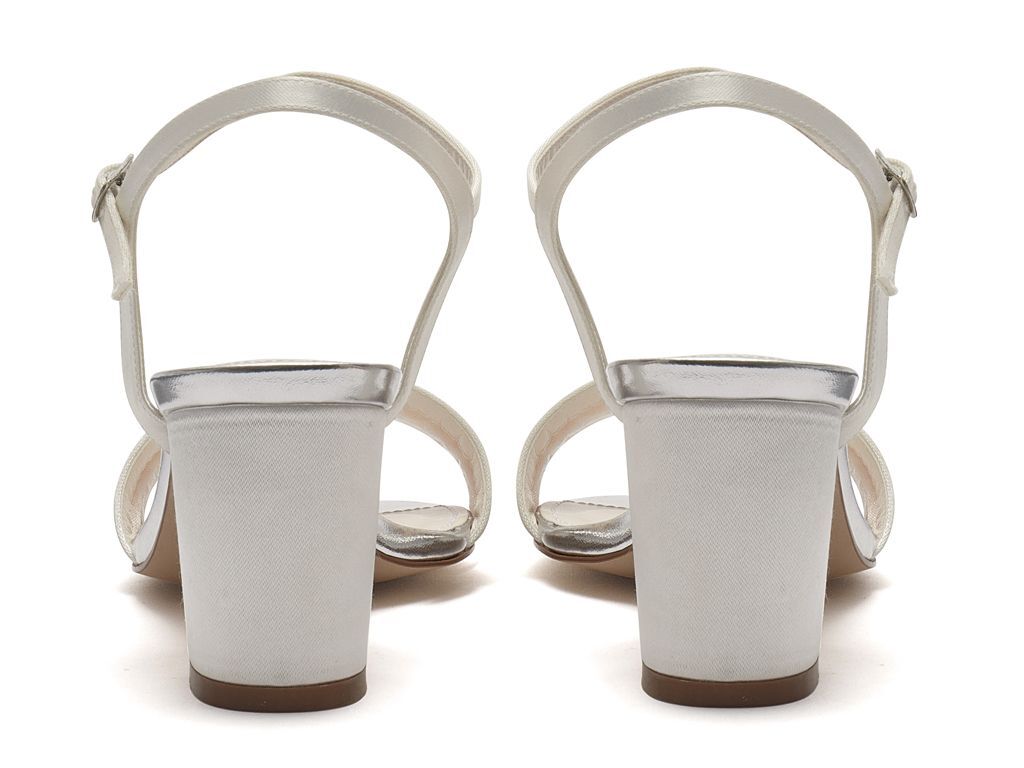 Margot - Ivory Satin Strappy Wedding Sandals