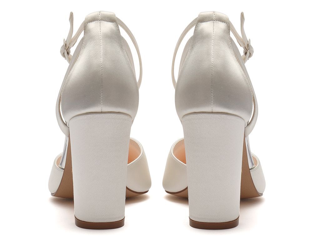 Eve - Ivory Block Heel Strappy Wedding Shoes