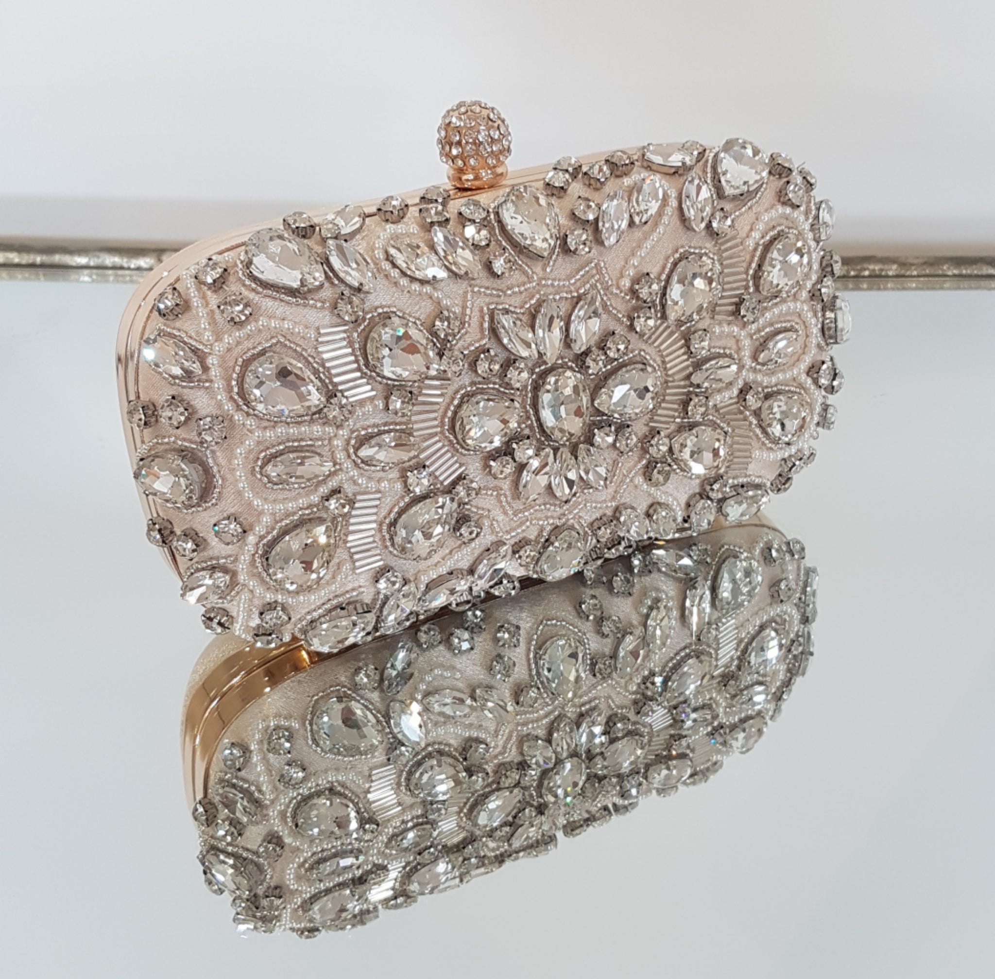 Gia - Crystal Embellished Evening Clutch Bag
