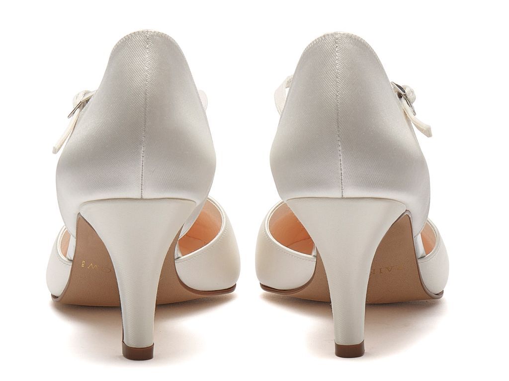 Cordelia - Ivory Satin T Bar Bridal Shoes