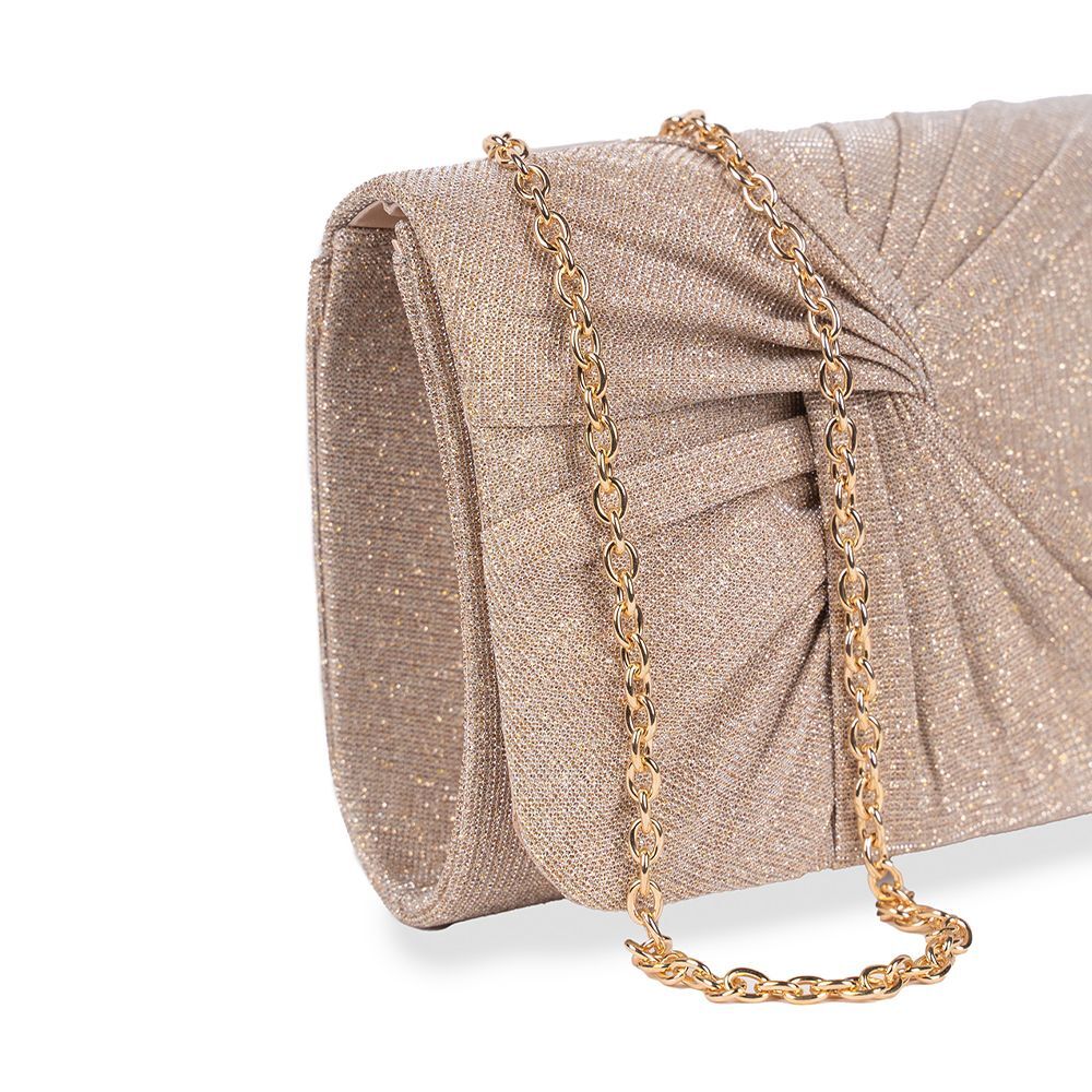 Danita - Champagne Glitter Clutch Bag