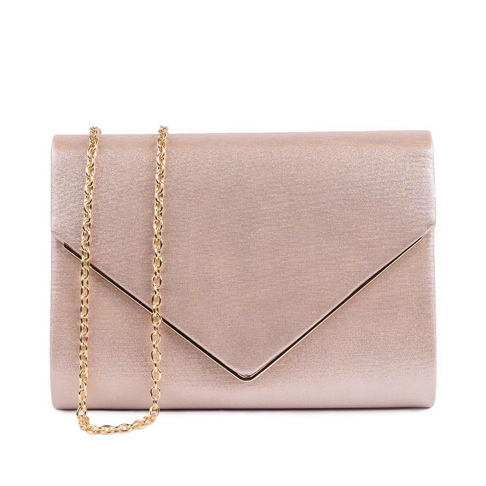 Darcy -  Nude Shimmer Clutch Bag