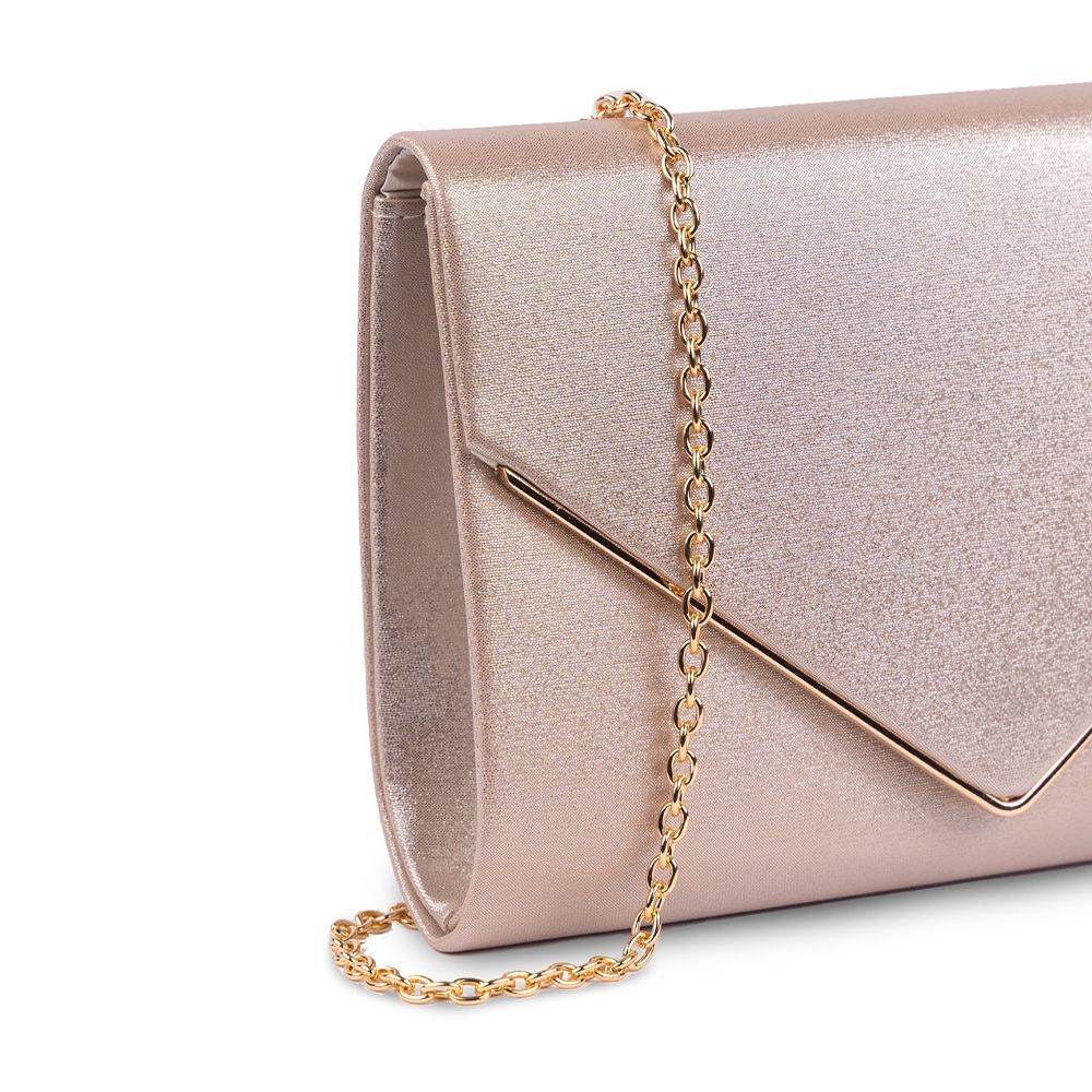 Darcy -  Nude Shimmer Clutch Bag