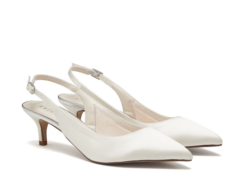 Joni - Ivory Satin Wedding Slingbacks