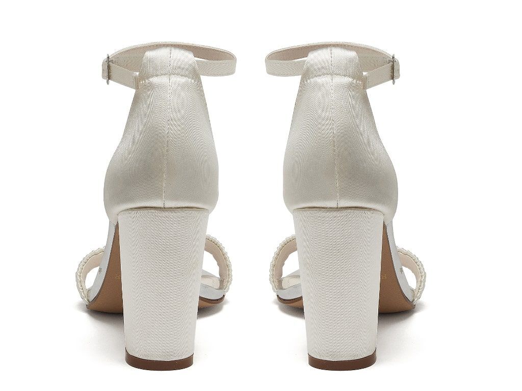 Lois - Ivory Ruching Detail Wedding Sandal