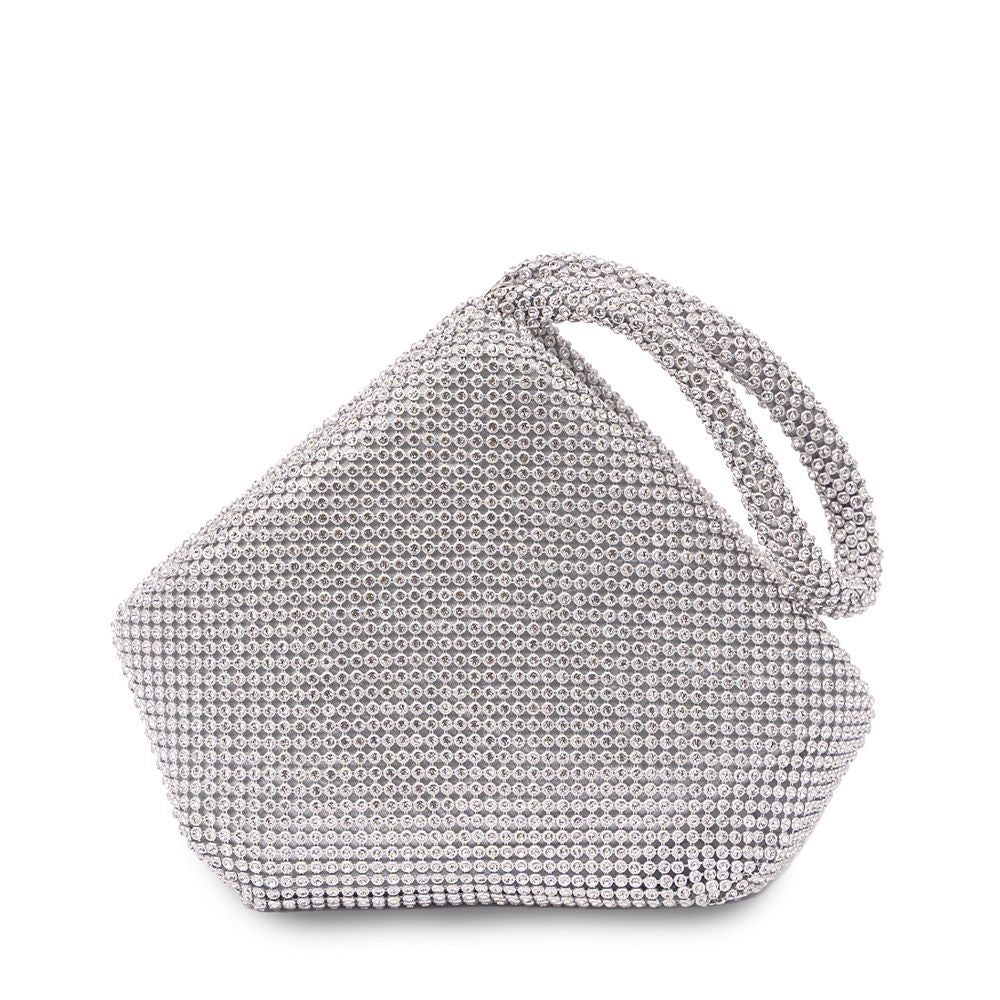 Dua - Silver Diamante Pouch Handbag