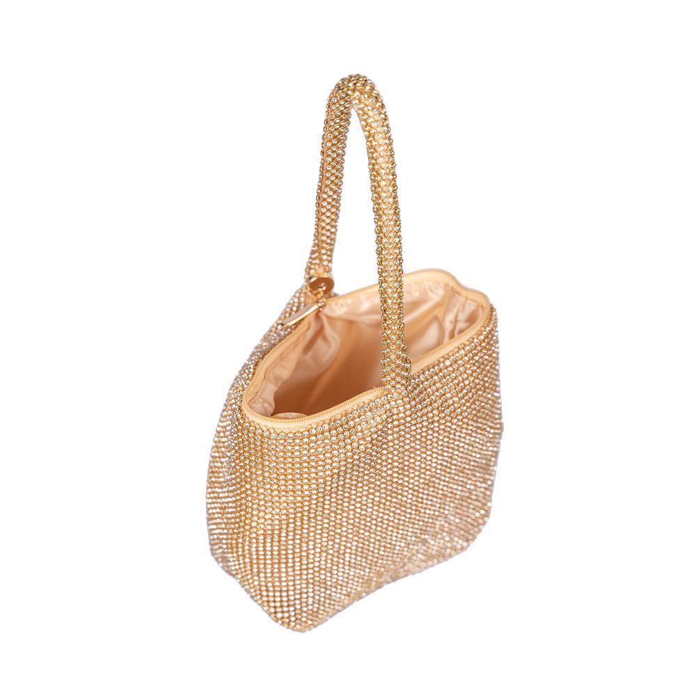 Dua - Gold Diamante Pouch Handbag